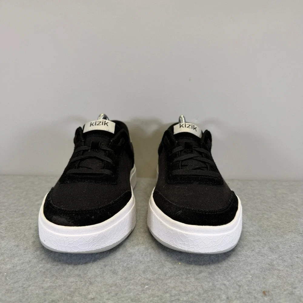 Kizik Prague Women Shoe Size 7.5 Black Canvas Hands Free Step In Comfort Sneaker